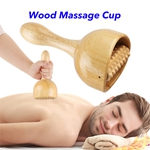 Guasha Massage 2 in 1 Wooden Sculpting Roller Cup Anti-Cellulite Guasha with Roller Woodtherapy Massage Cup